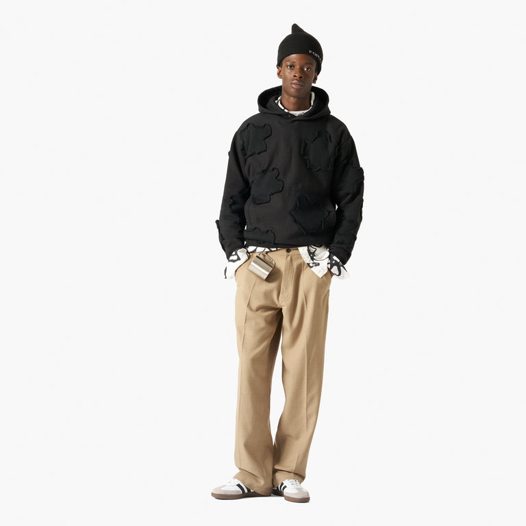 machatt forme pullover flower ブラック FORMA - Forma Flower Patches Hoodie