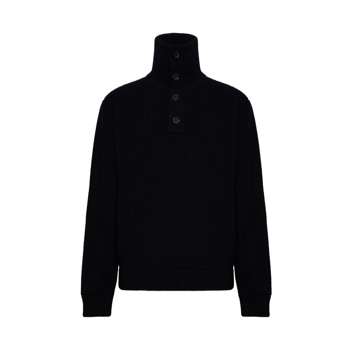 Forma Buttons Rib Knit Sweater *